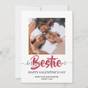 Tarjeta Festiva Cute caligrafía Happy Galentines day bestie Photo