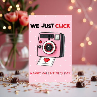 Tarjeta Festiva Cute Camera Pun Love Valentine for Kids and Couple