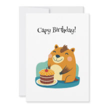Cute Capybara Pastel Cumpleaños Pun Funny