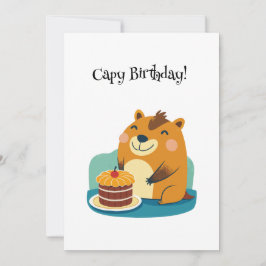 Tarjeta Festiva Cute Capybara Pastel Cumpleaños Pun Funny