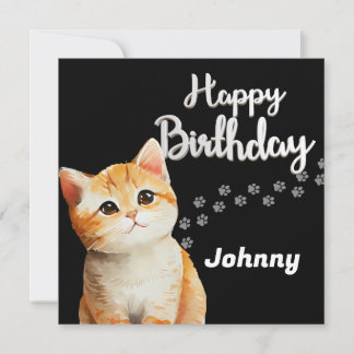 Tarjeta Festiva Cute Cat Birday Card