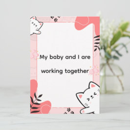 Tarjeta Festiva Cute Cat Birth Affirmation Art