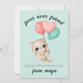 Tarjeta Festiva Cute cat Classroom Valentcard