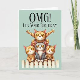 Tarjeta Festiva Cute Cat Theme Card Birday Card