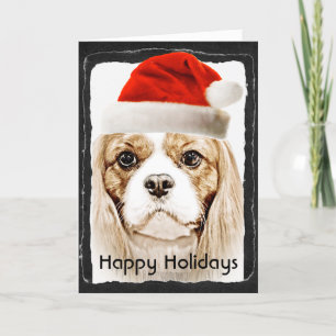 Tarjeta Festiva Cute Cavalier King Charles Spaniel