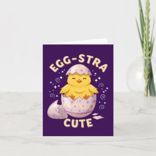 Tarjeta Festiva Cute Chick y Cool Bunny Pascua