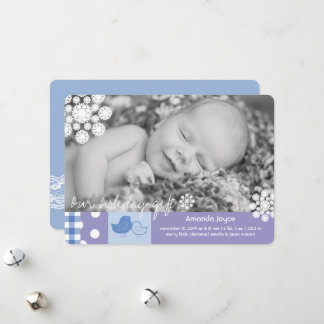 Tarjeta Festiva Cute Chicks Y Whimsical Snowflakes Foto Nacimiento