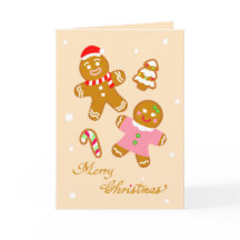 Cute Christmas Gingerbread Custom Holiday Card 