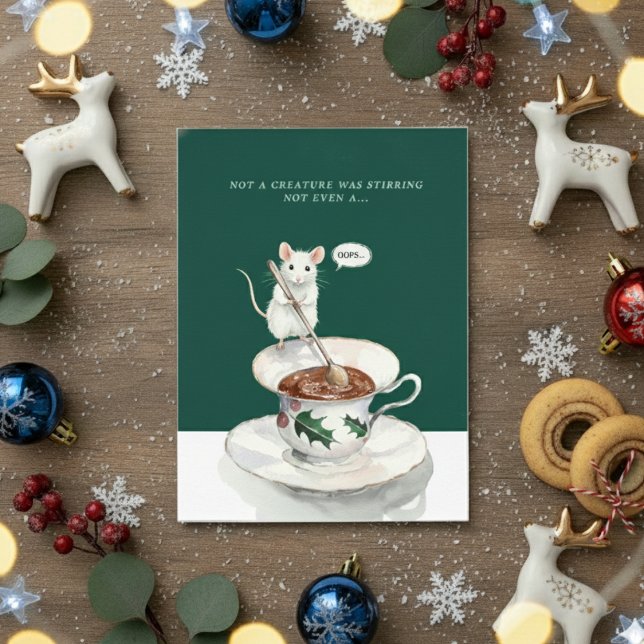 Tarjeta Festiva Cute Christmas Mouse Stirring Funny Card Xmas26 (Subido por el creador)