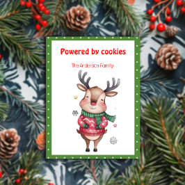 Tarjeta Festiva Cute christmas reindeer funny wish retro Postcard