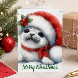Tarjeta Festiva Cute Christmas Seal