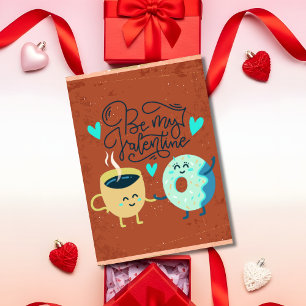 Tarjeta Festiva Cute Coffee & Donut Sé Mi San Valentín