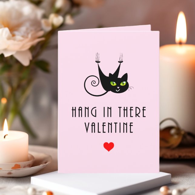 Tarjeta Festiva Cute colgar en ese gato negro colgante de San Vale (Subido por el creador)