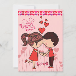 Tarjeta Festiva Cute Couple Love Happy Valentine Day Card