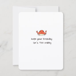 Tarjeta Festiva Cute Crab Birthday Card