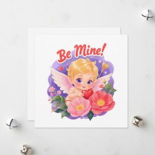 Tarjeta Festiva Cute Cupido del Día de San Valentín con "Sé Mío"