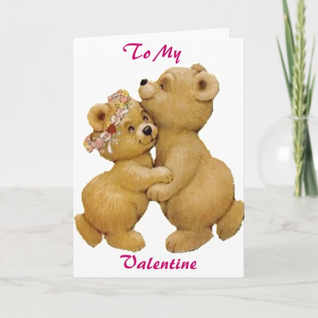Tarjeta Festiva Cute Dancing Teddy Bears (Anverso)