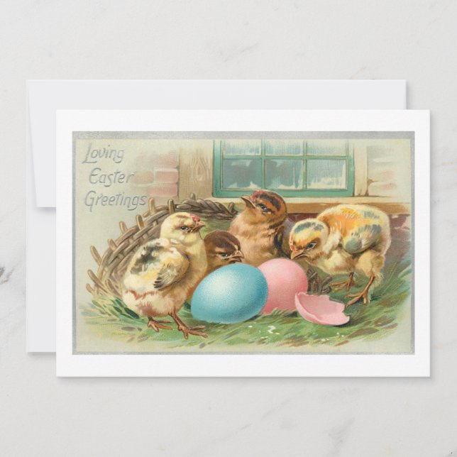 Tarjeta Festiva Cute de chicles y huevos de Pascua (Anverso)