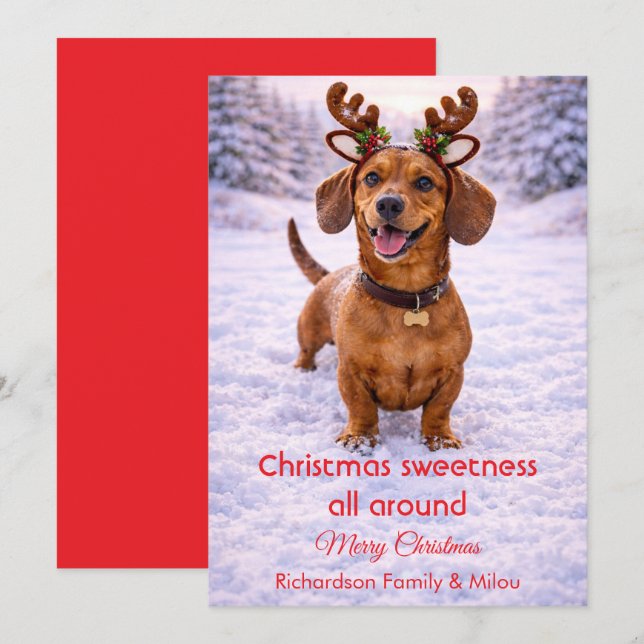 Tarjeta Festiva Cute Dog Christmas Sweet Quote | Holiday Card (Anverso / Reverso)