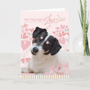 Tarjeta Festiva Cute Dog Valentines Card - Cuántas Formas Me Encan