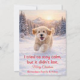 Tarjeta Festiva Cute Dog with Christmas Funny Quote | Holiday Card