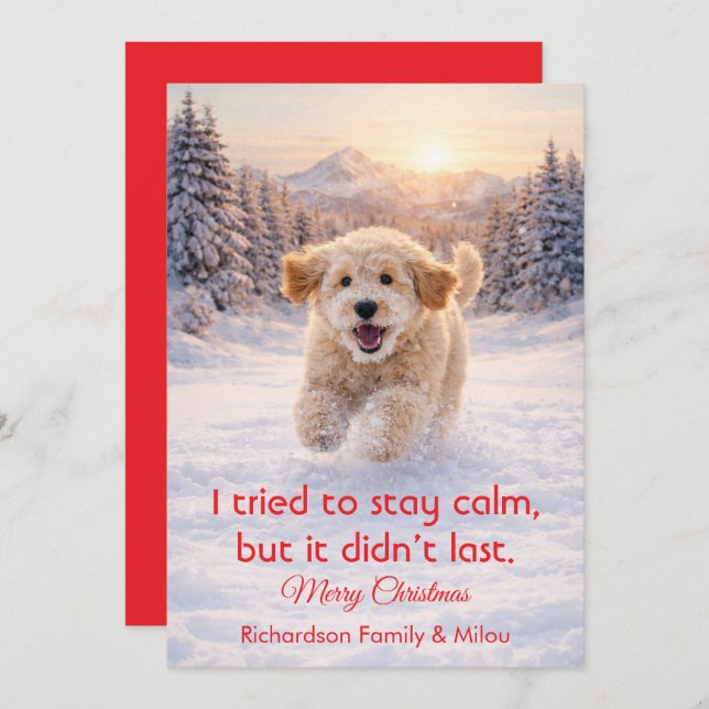 Tarjeta Festiva Cute Dog with Christmas Funny Quote | Holiday Card (Anverso / Reverso)