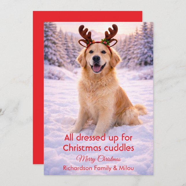 Tarjeta Festiva Cute Dog with Christmas Funny Quote | Holiday Card (Anverso / Reverso)