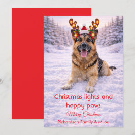 Tarjeta Festiva Cute Dog with Christmas Tender Quote Holiday Card