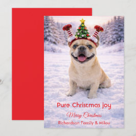 Tarjeta Festiva Cute Dog with Christmas Tender Quote  Holiday Card