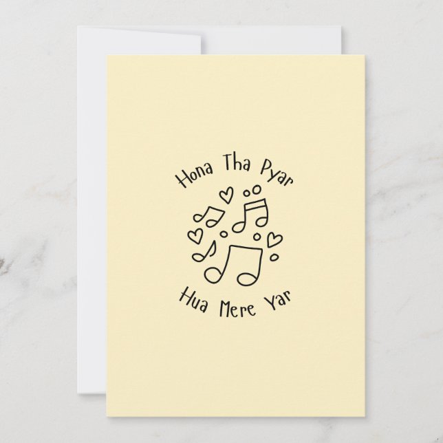 Tarjeta Festiva Cute Doodle Love Card Urdu Song Valentines  (Anverso)