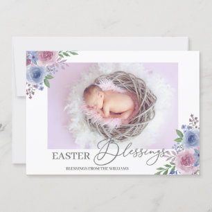 Tarjeta Festiva Cute Easter Blessing Script Photo