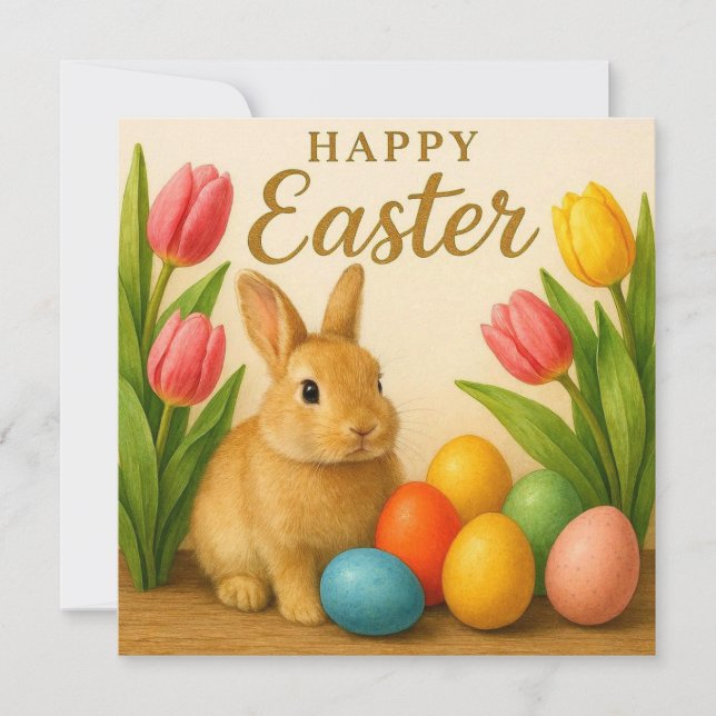 Tarjeta Festiva Cute Easter Card. (Anverso)
