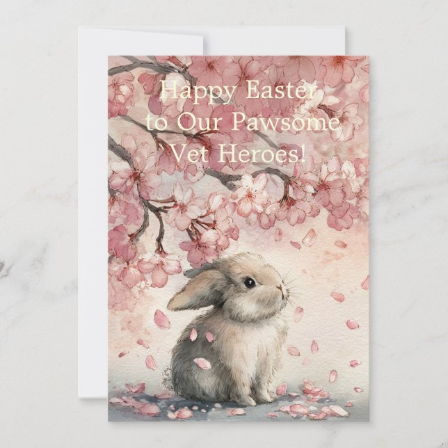 Tarjeta Festiva Cute Easter Card for Veterinary Personal (Anverso)
