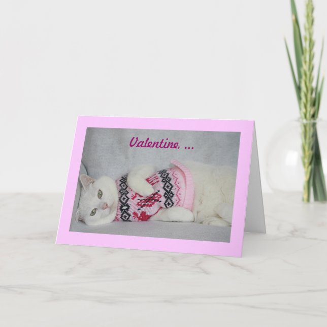 Tarjeta Festiva Cute en un suéter (Anverso)