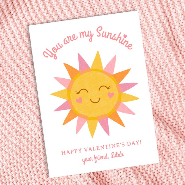 Tarjeta Festiva Cute, eres mi Sunshine Kids Classroom Valentine (Subido por el creador)