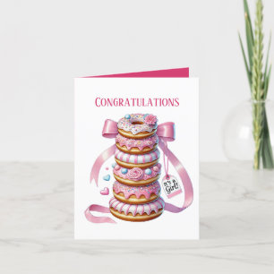 Tarjeta Festiva Cute es chica doughnut agregar mensaje