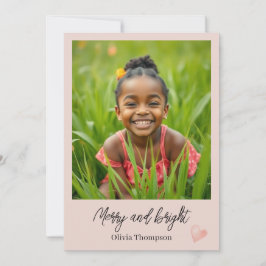 Tarjeta Festiva Cute Fiesta Corazón Rosa Pintado a Mano