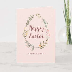 Tarjeta Festiva Cute Floral Happy Easter Card