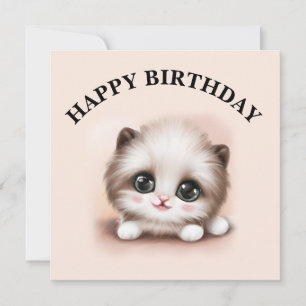 Tarjeta Festiva Cute Fluffy Furr Ball Kitten