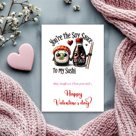 Tarjeta Festiva Cute Food Valentine Card with Sweet Funny Quote