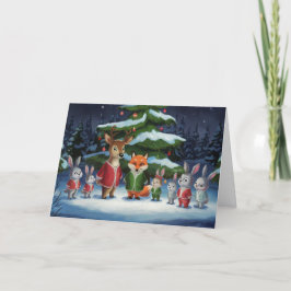 Tarjeta Festiva Cute Forest Animals Navidades Card - Woodland f