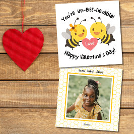 Tarjeta Festiva Cute Foto de Abeja de Clase Día de San Valentín