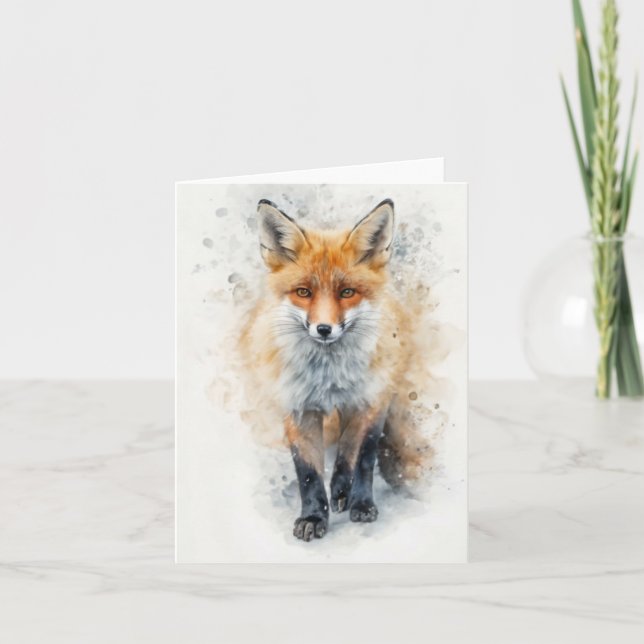 Tarjeta Festiva Cute Fox Blank Card (Anverso)