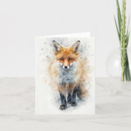 Tarjeta Festiva Cute Fox Blank Card