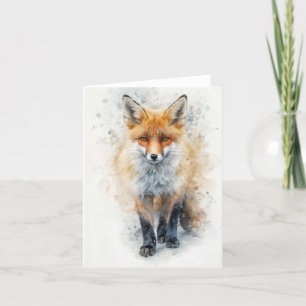 Tarjeta Festiva Cute Fox Blank Card