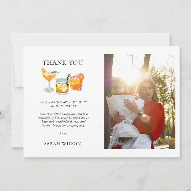 Tarjeta Festiva Cute Fruit Cocktail Photo Birday Card (Anverso)