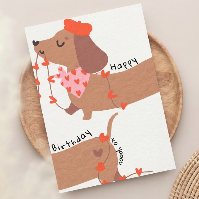Tarjeta Festiva Cute Funny Dachshund Birthday Card Dog Lovers (Subido por el creador)