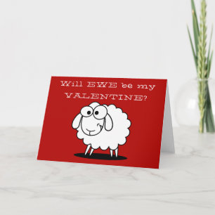 Tarjeta Festiva Cute Funny El día de San Valentín Sheep