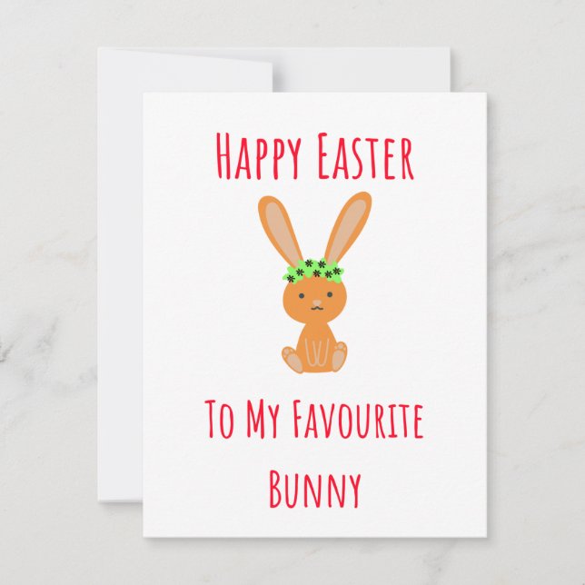Tarjeta Festiva Cute Funny Happy Easter Card (Anverso)