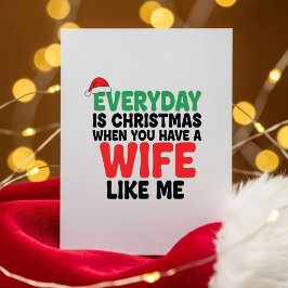 Tarjeta Festiva Cute Funny Husband Xmas Card From Wife